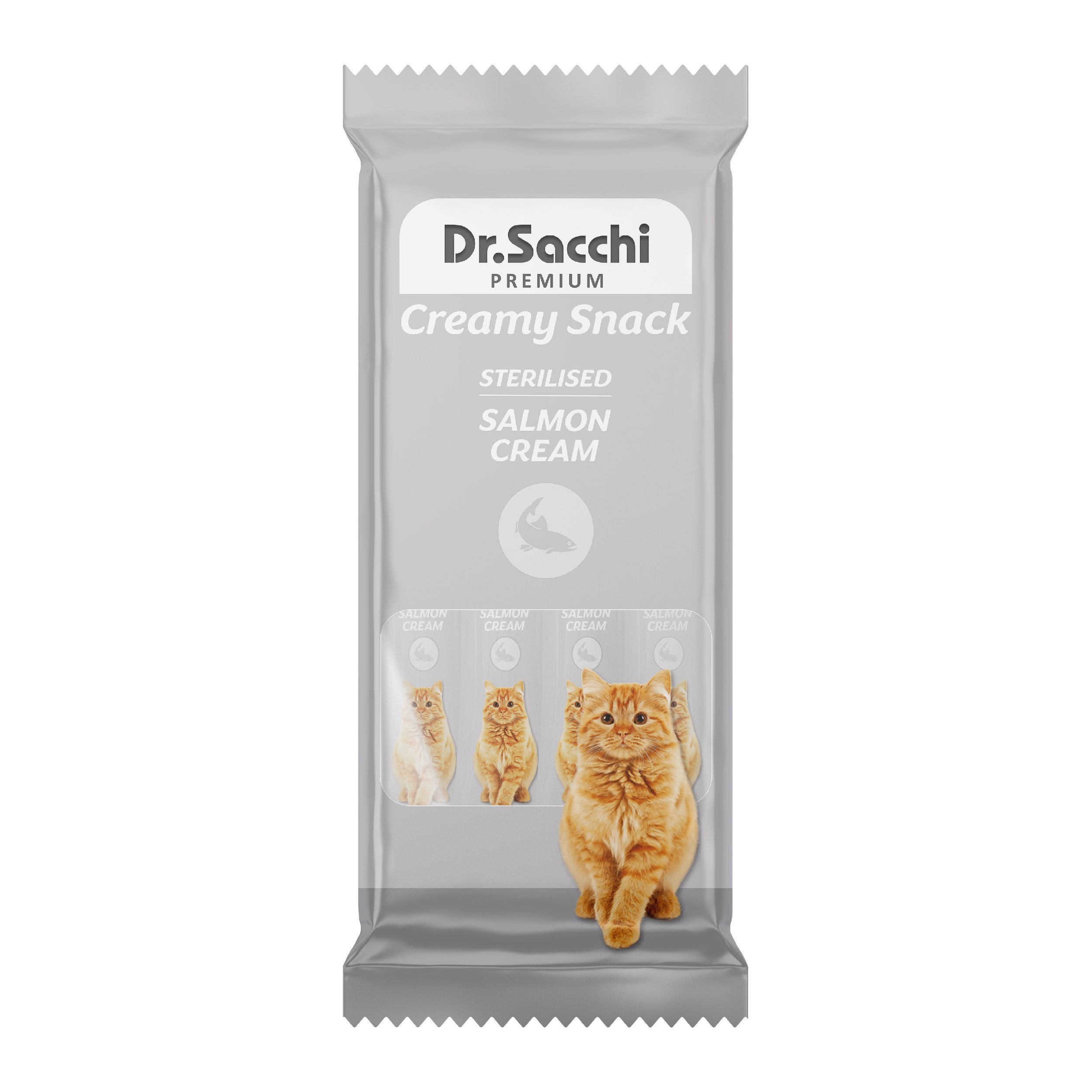 Dr.Sacchi Creamy Snack Sterilised Salmon Sıvı Kedi Ödülü 4'Lü Paket