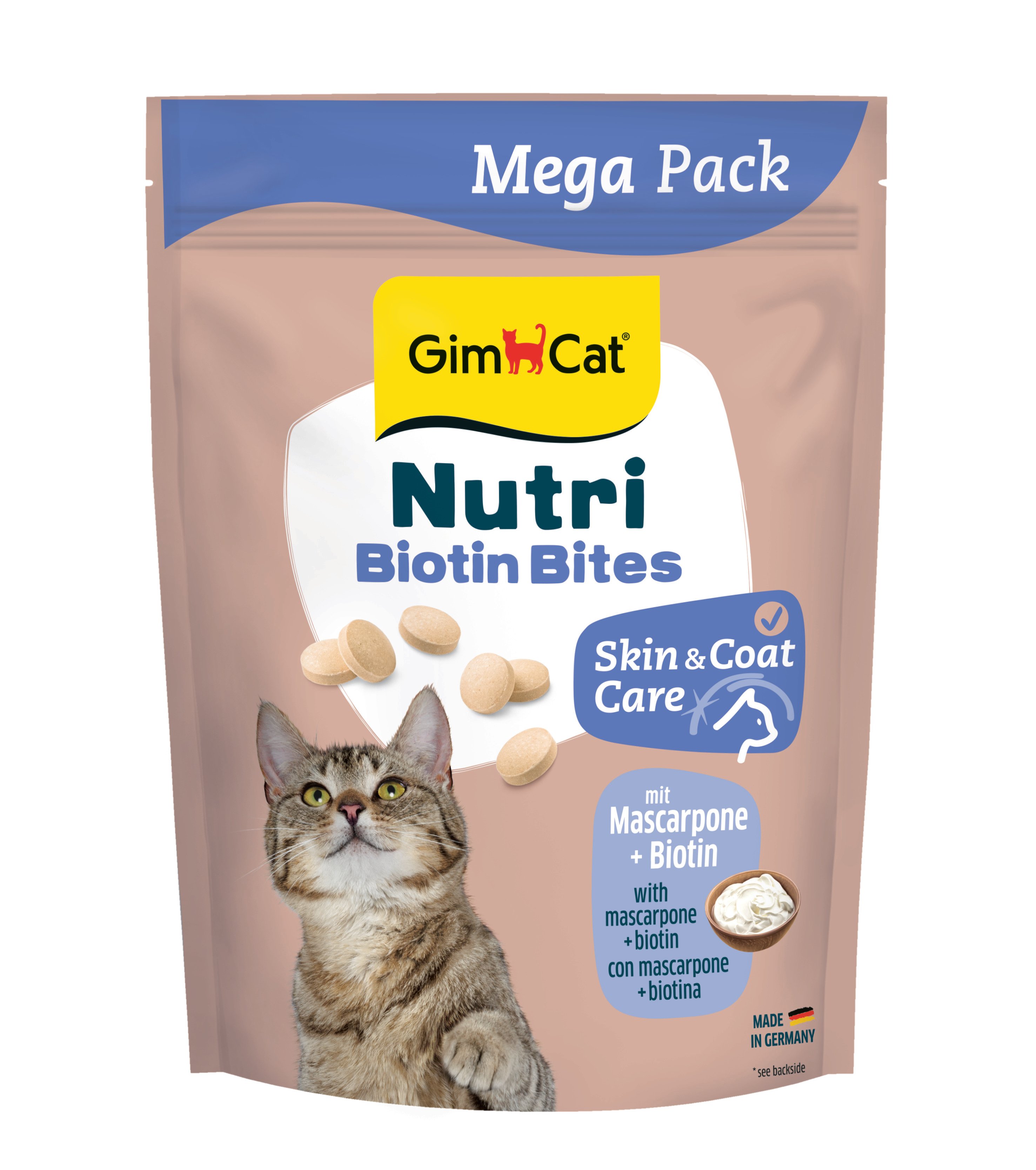 Gimcat Nutri Biyotinli Mascarpone Peynirli Kedi Ödülü 425 gr - Mega Boy - Cilt ve Tüy Bakımı