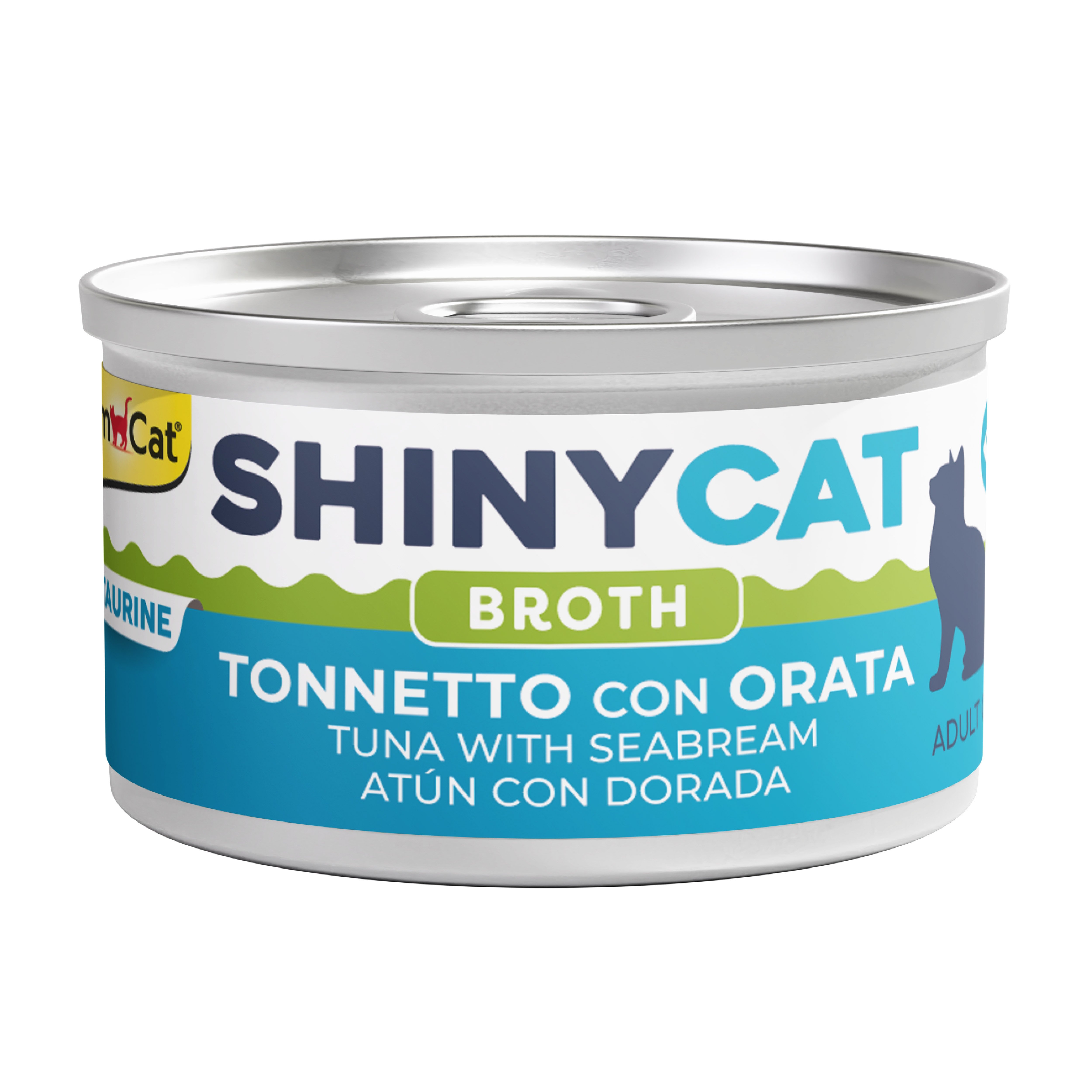 Gimcat Konserve Kedi Maması Shinycat Broth (Sos içinde) Tuna with Sea Bream 70 gr - Çipuralı Ton Balığı