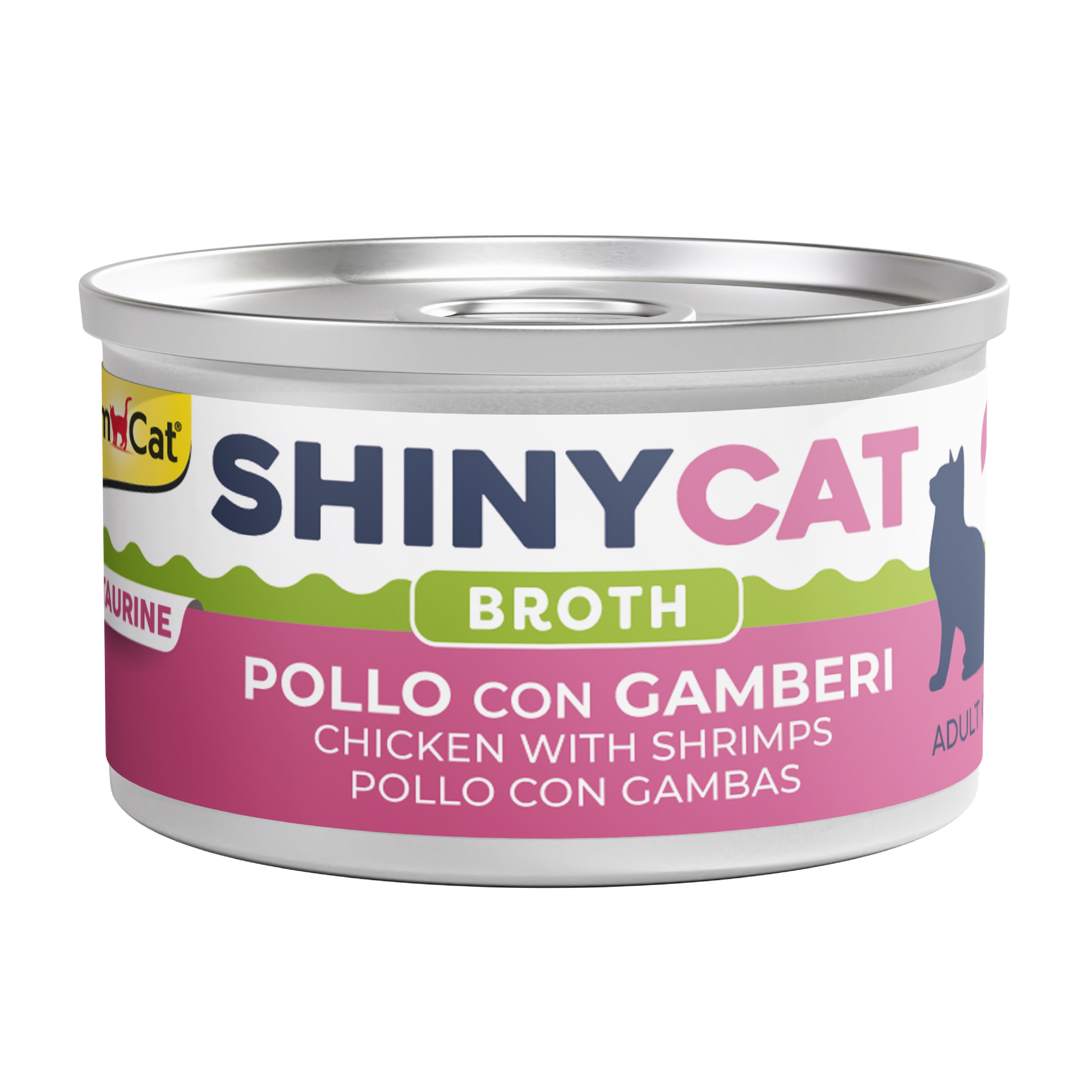 Gimcat Konserve Kedi Maması Shinycat Broth (Sos içinde) Chicken with Shrimps 70 gr - Karidesli Tavuk