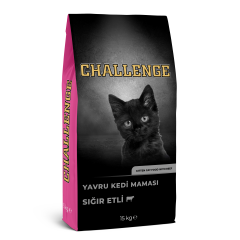 Challenge Sığır Etli Yavru Kedi Maması 15 Kg + Challenge Kedi  Konserve Hediye (12 Adet)
