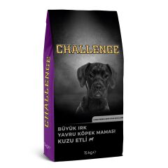 Challenge Kuzu Etli Büyük Irk Yavru Köpek Maması 15 Kg + Challenge Köpek Konserve 400gr 1 Koli (12 Adet) Hediye!