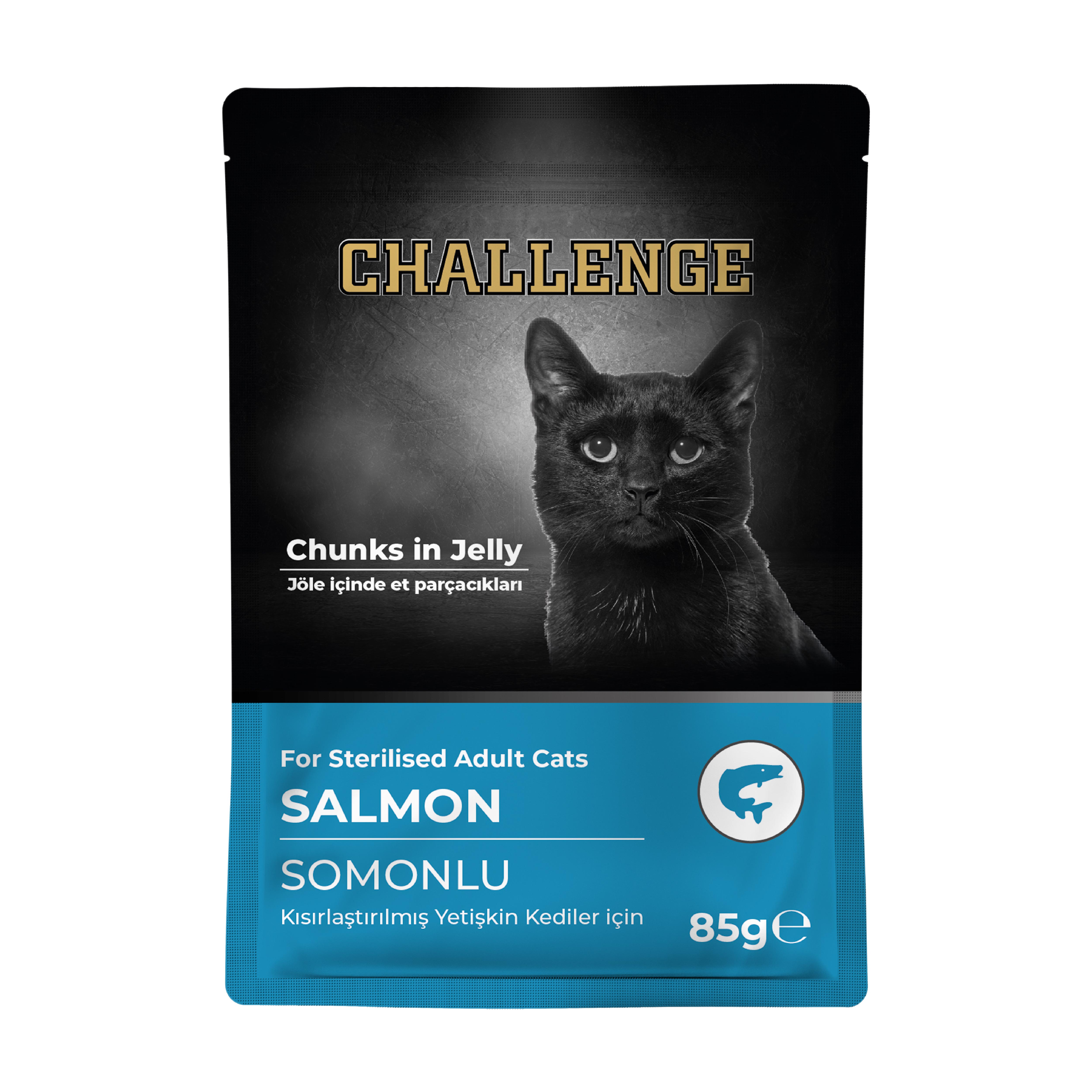 Challenge Somonlu Kısırlaştırılmış Yetişkin Kedi Pouch 85 gr