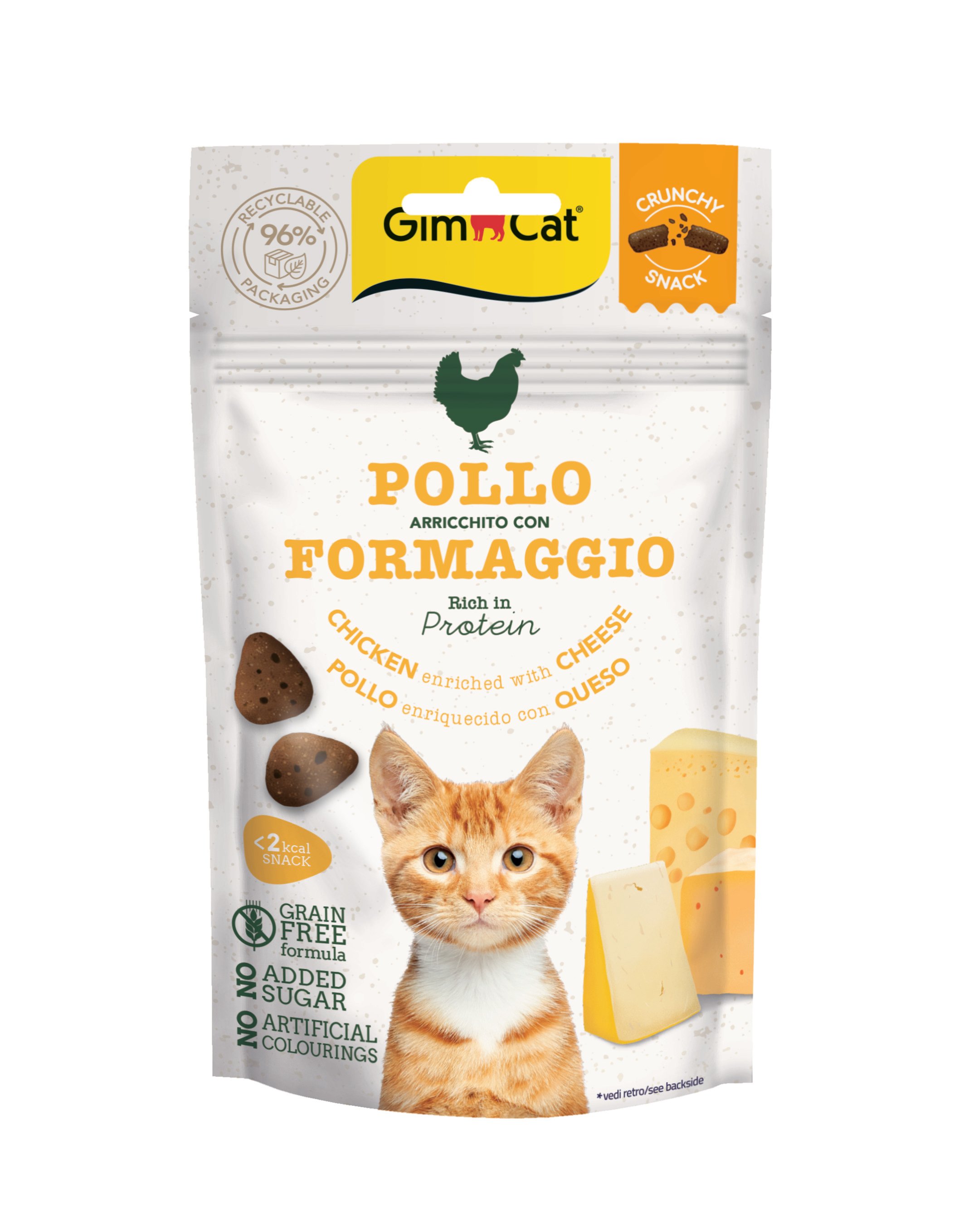 Gimcat Crunchy Snacks Tavuklu & Peynirli Tahılsız Kedi Ödülü 50 gr
