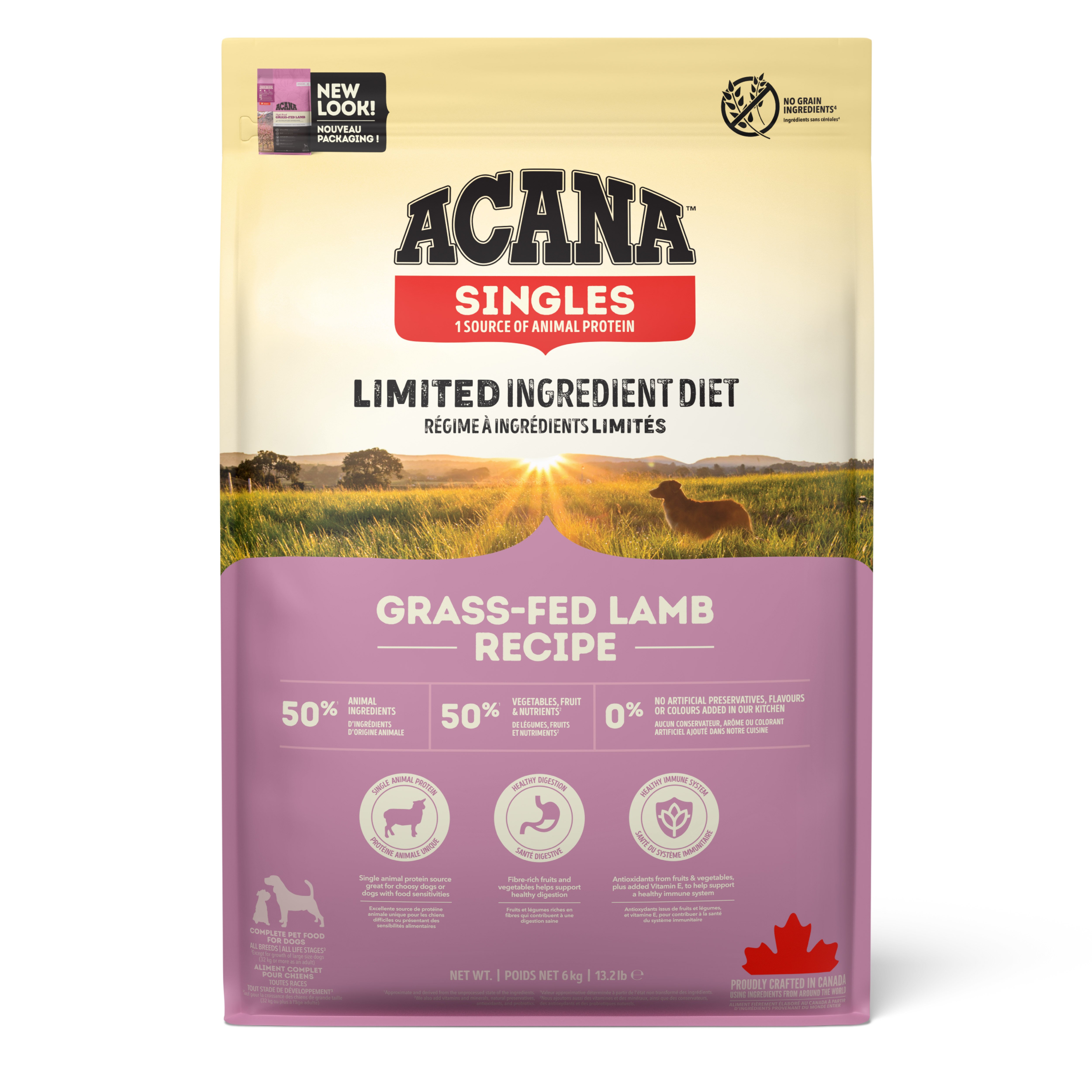 ACANA Singles - Grass-Fed Lamb Köpek Maması 6kg - Tüm ırk ve yaşam evreleri için