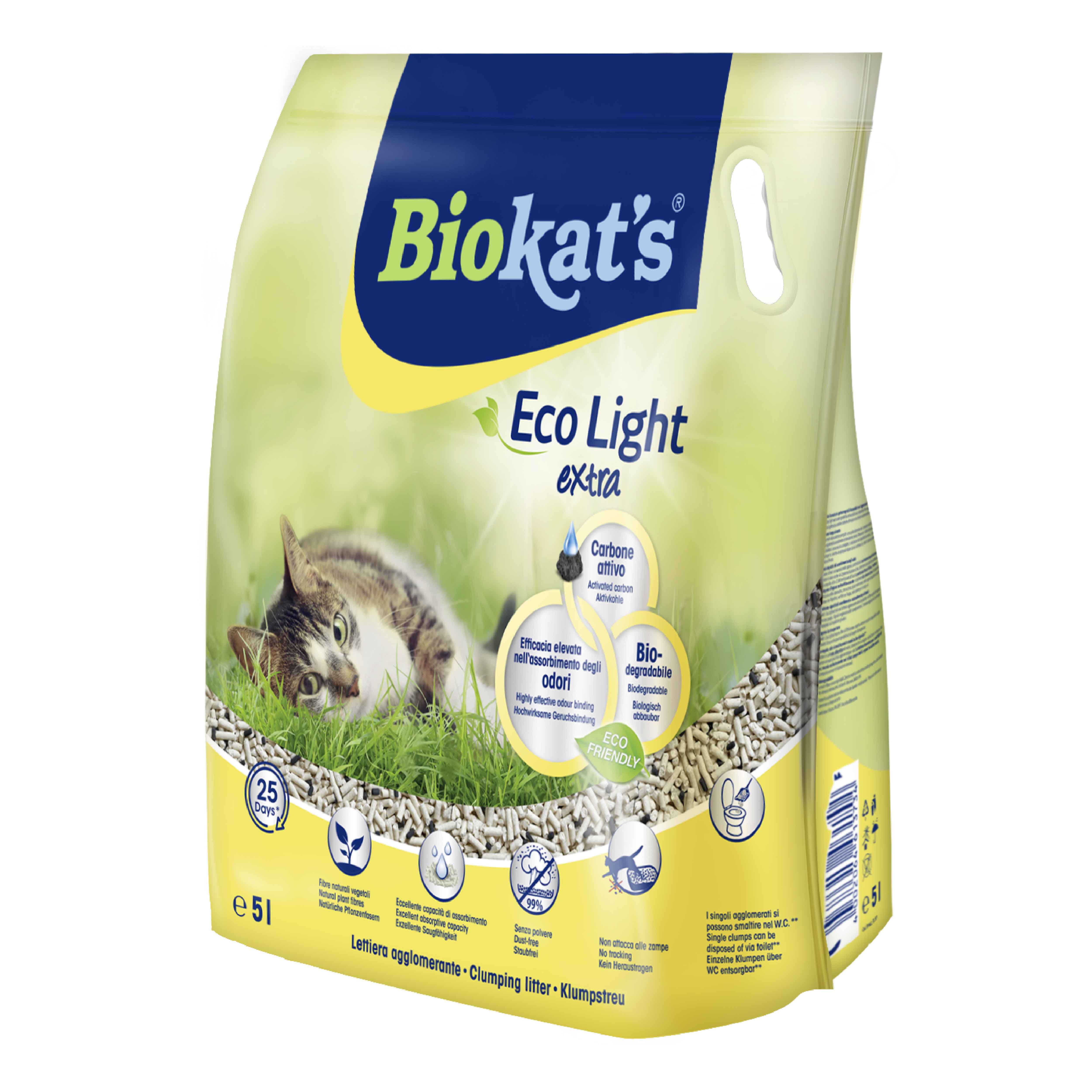 Biokat's Pelet Kedi Kumu Eco Light Extra 5lt - Aktif Karbonlu (Ötv Dahil)