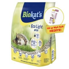 Biokat's Pelet Kedi Kumu Eco Light Extra 5lt(Ötv Dahil)+GimCat Malt Soft Extra 100 gr Hediye!