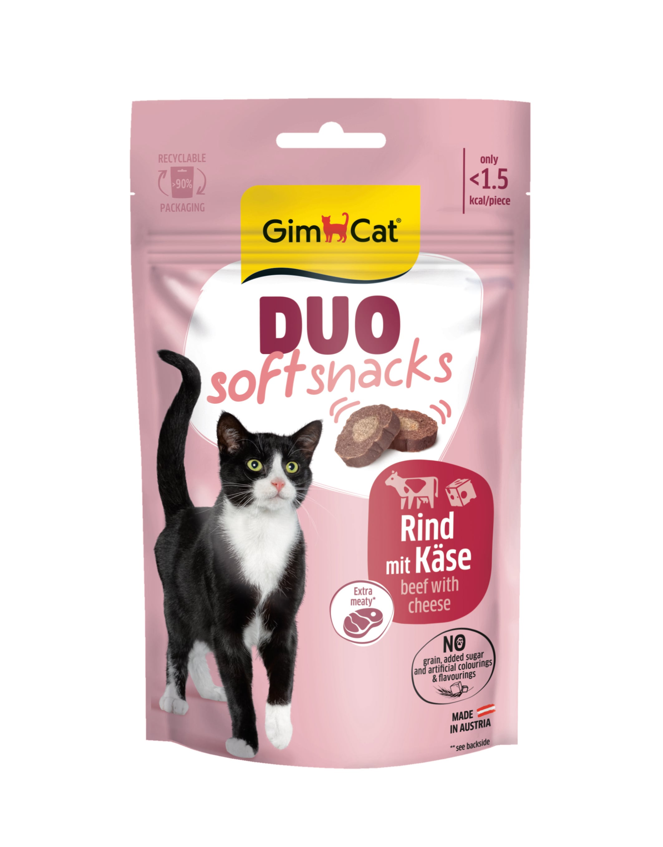 GimCat Duo Soft Snacks Beef with Cheese Kedi Ödülü 50 Gr