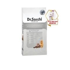 Dr.Sacchi Premium Düşük Tahıllı Kısır Kedi Maması 10Kg + GimCat Malt Soft Extra 100 gr hediyeli!