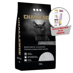 Challenge Aktif Karbonlu Bentonit Kedi Kumu 10 Lt+ GimCat Malt Soft Extra 20 gr Hediye!