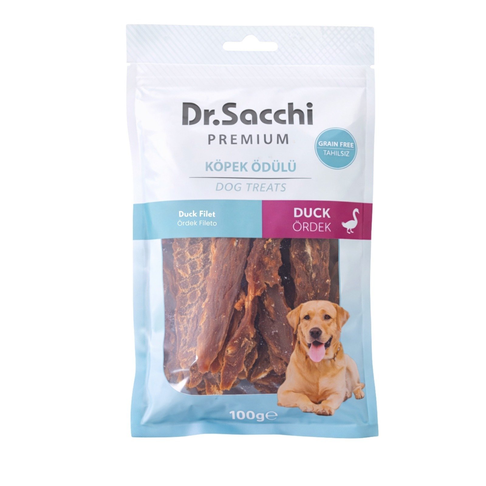 Dr.Sacchi Premium Ördekli Fileto Tahılsız Köpek Ödülü 100 Gr