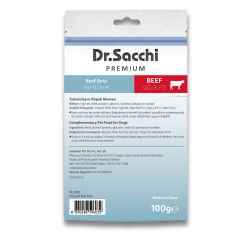 Dr.Sacchi Premium Sığır Eti Şeritli Tahılsız Köpek Ödülü 100 Gr