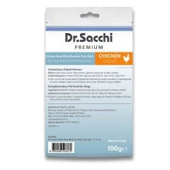 Dr.Sacchi Premium Tavuk Sargılı Beyaz Sığır Derisi Burgu Çubuk Tahılsız Köpek Ödülü 5'' 10'lu 100 Gr