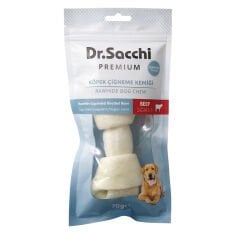Dr.Sacchi Premium Sığır Etli Sığır Derisi Genişletilmiş Düğüm Kemik Tahılsız Köpek Ödülü 5-6''  1'li 70 Gr