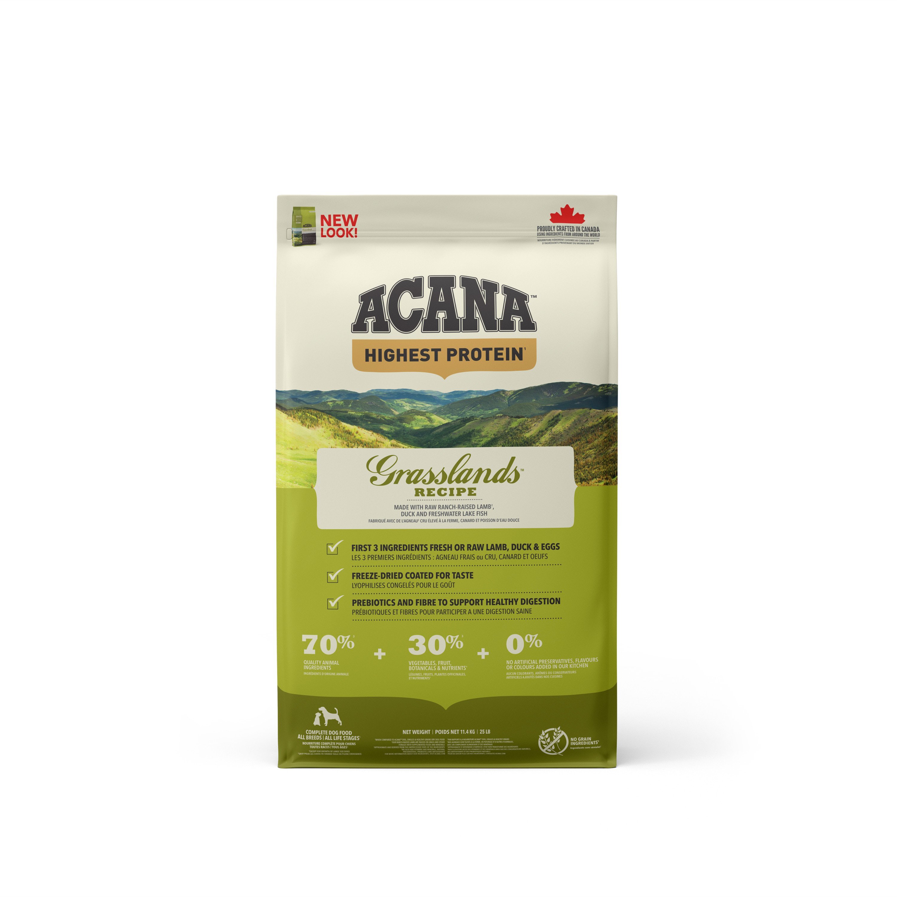 ACANA Highest Protein (Yüksek Protein)  Grasslands Köpek Maması 11,4kg - Tüm ırk ve yaşam evreleri için