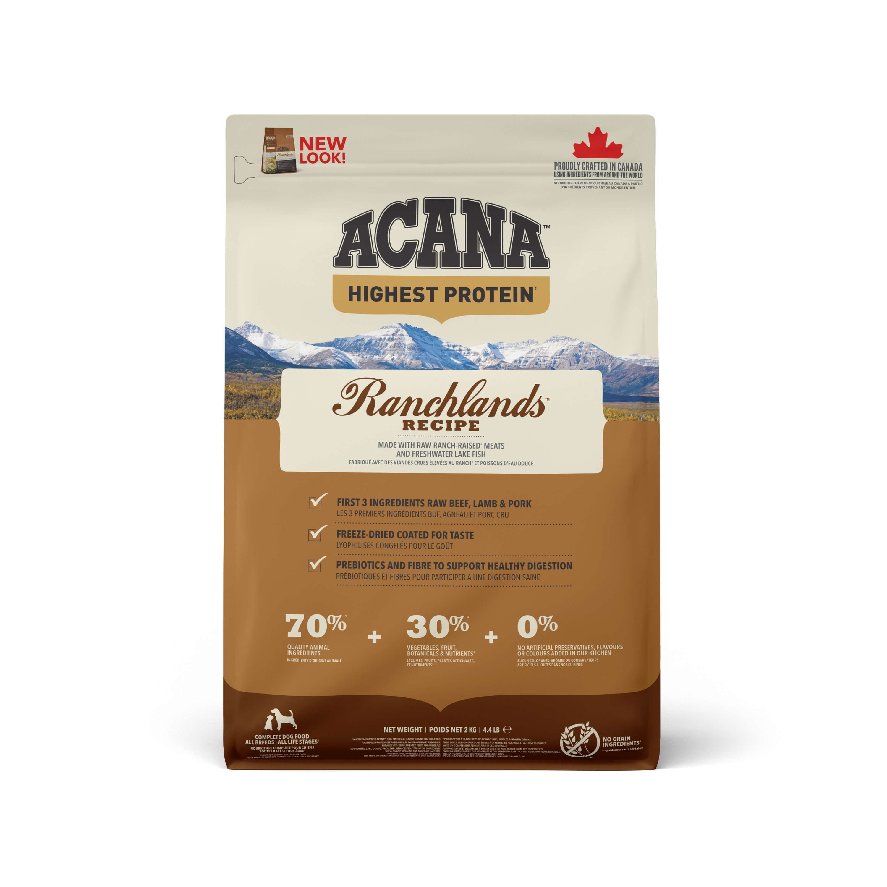 ACANA Highest Protein (Yüksek Protein)  Ranchlands Köpek Maması 2kg - Tüm ırk ve yaşam evreleri için