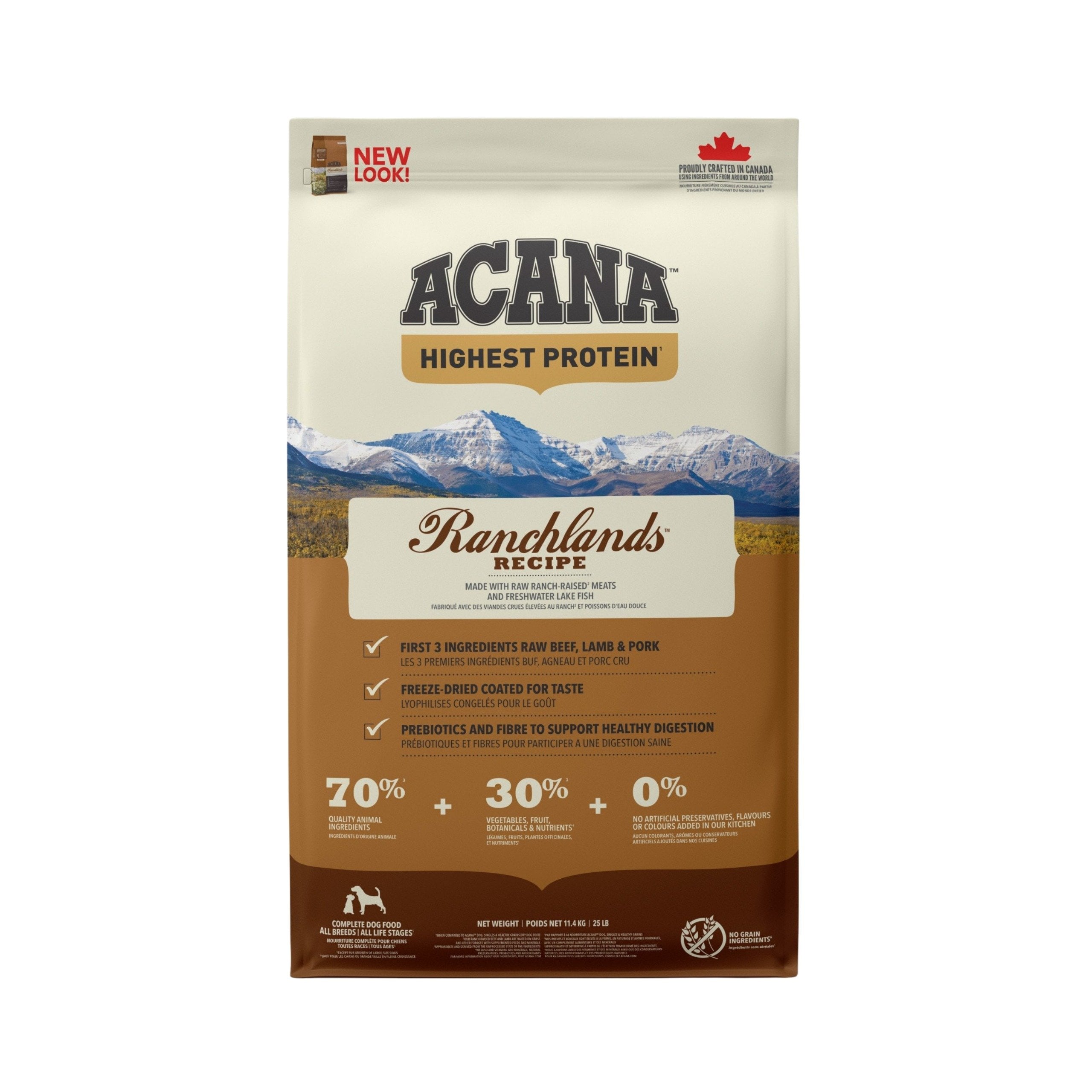 ACANA Highest Protein (Yüksek Protein)  Ranchlands Köpek Maması 11,4kg - Tüm ırk ve yaşam evreleri için