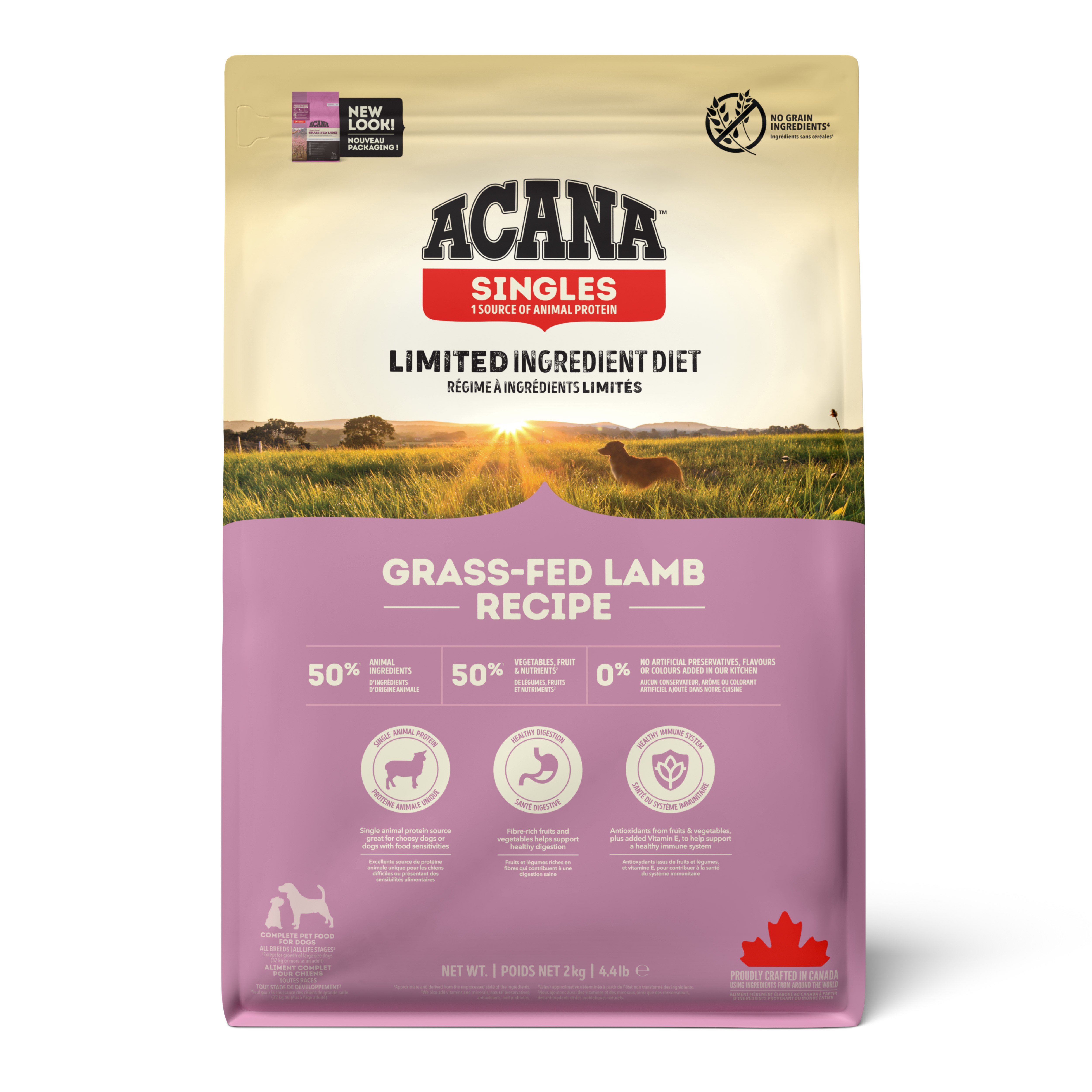 ACANA Singles - Grass-Fed Lamb Köpek Maması 2kg - Tüm ırk ve yaşam evreleri için
