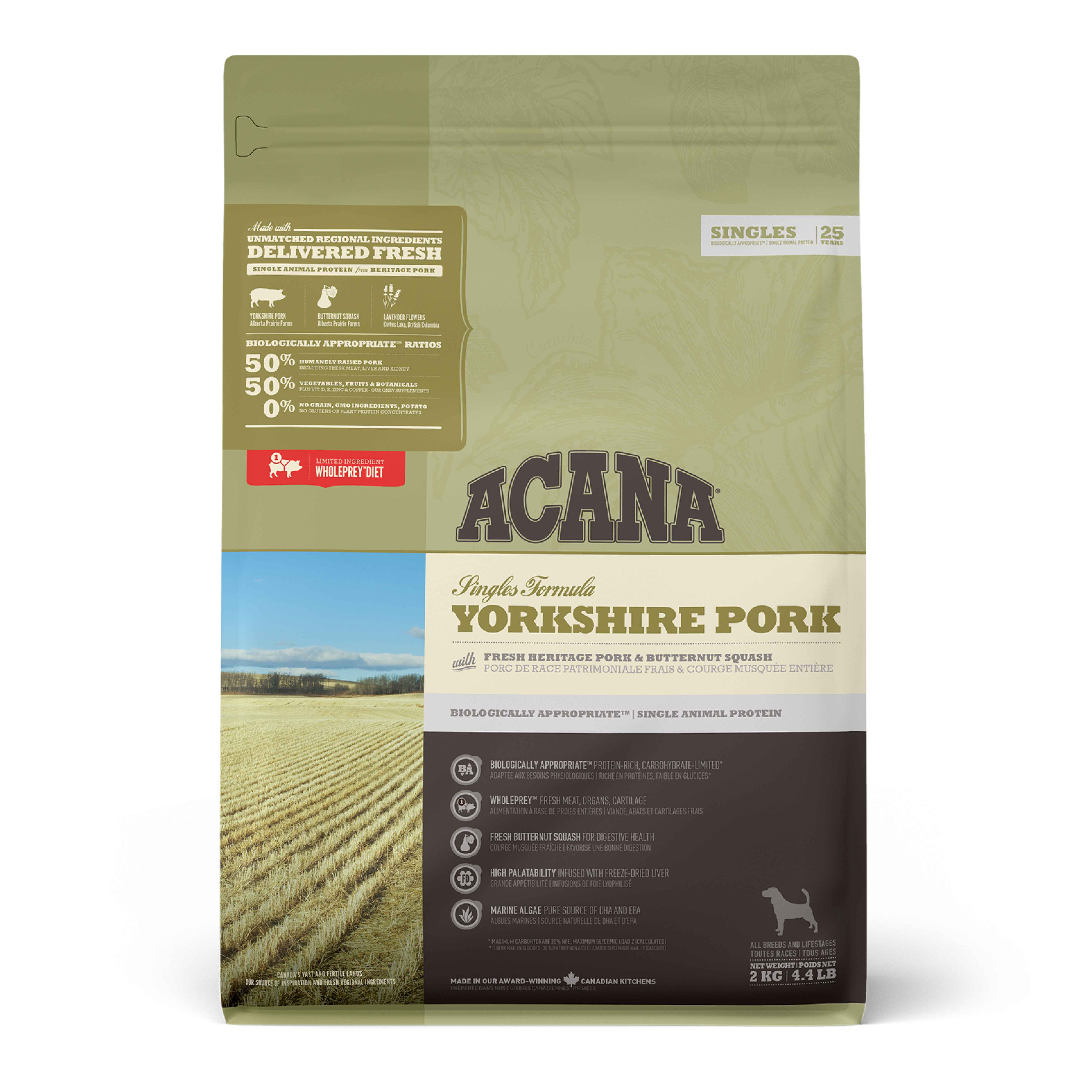 ACANA Singles - Yorkshire Pork Köpek Maması 2kg - Tüm ırk ve yaşam evreleri için
