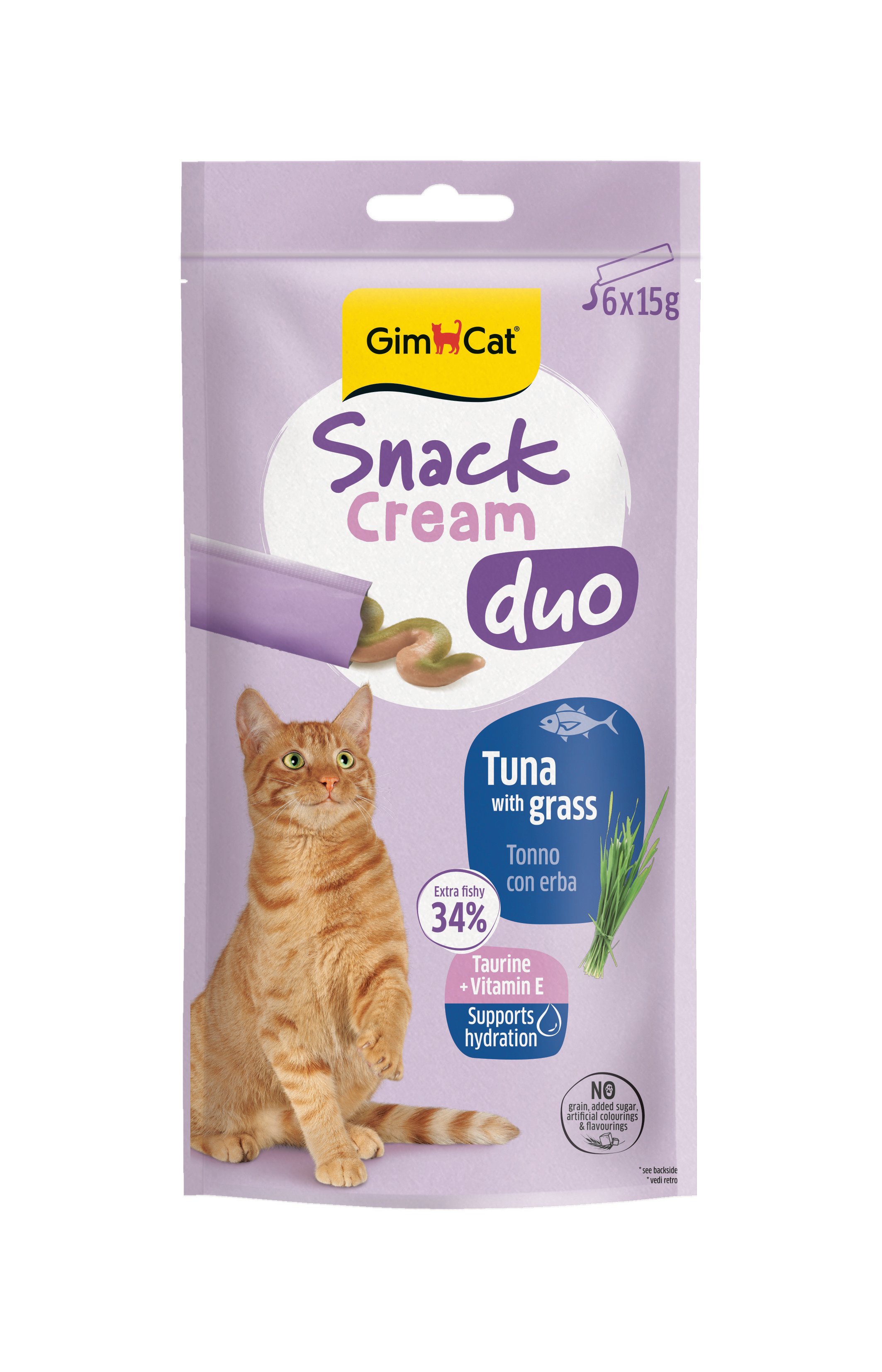 Gimcat Snack Cream Duo Tuna & Grass Kedi Ödülü 6x15gr