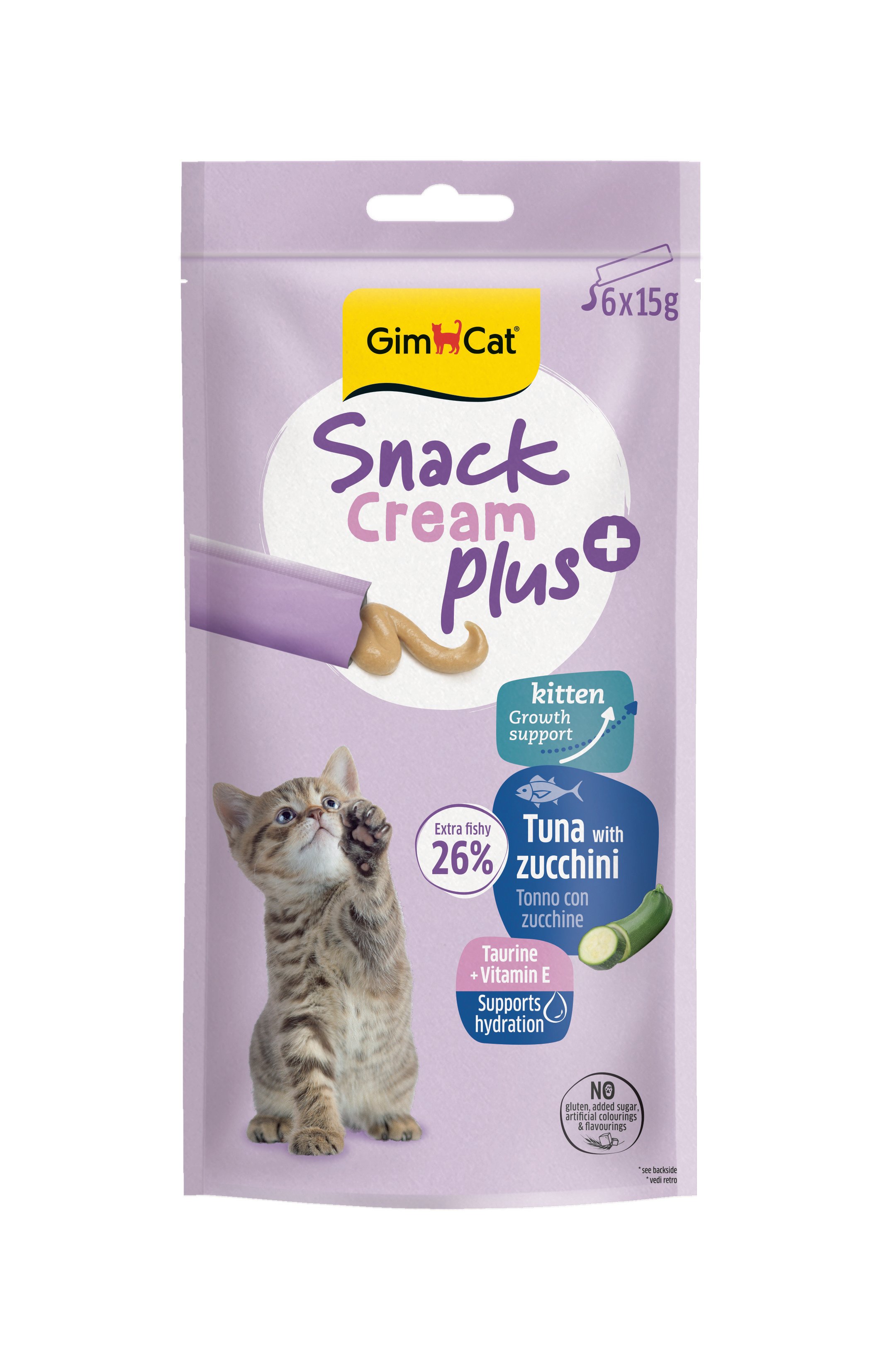 Gimcat Snack Cream Kitten Tuna & Zucchini Kedi Ödülü 6x15gr