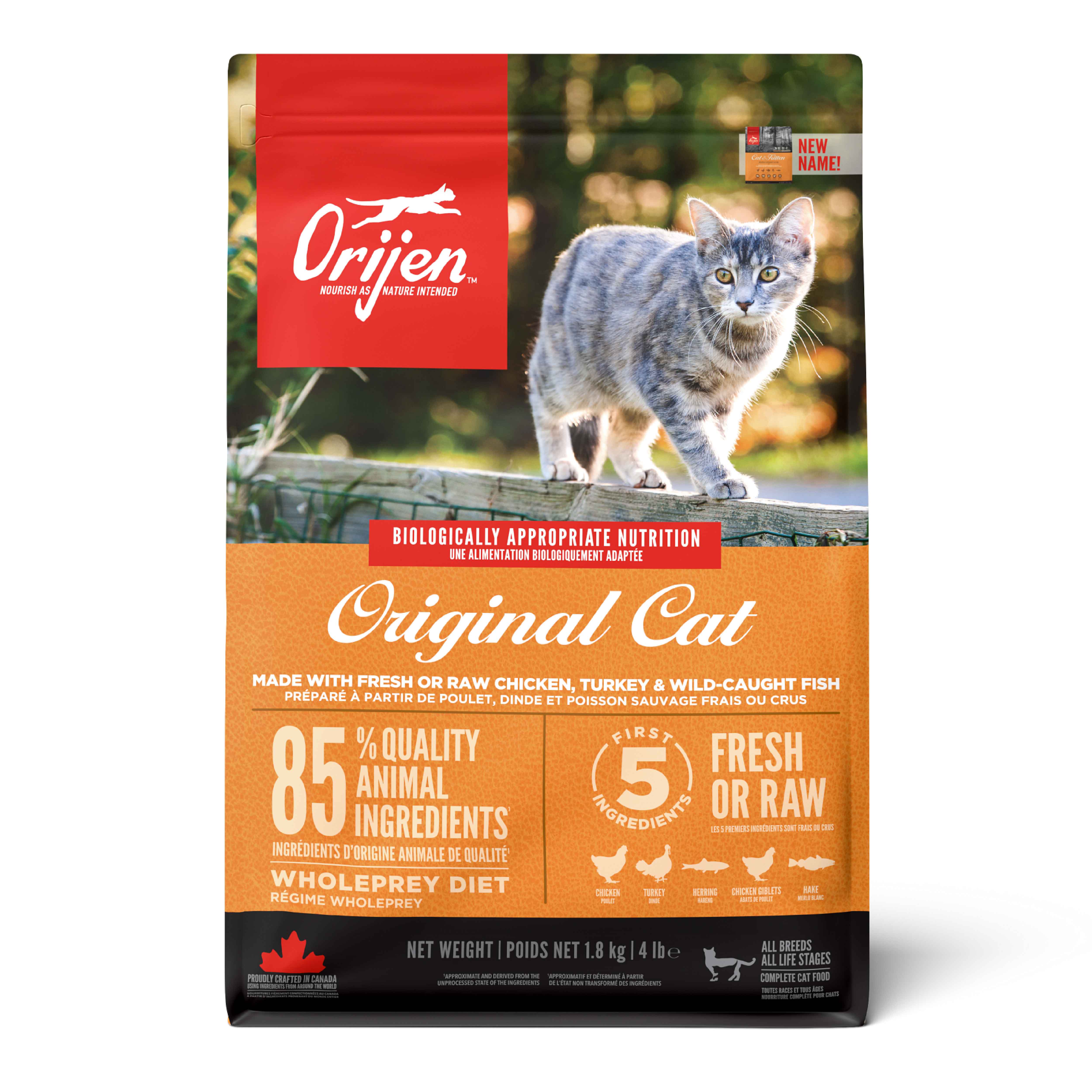 ORIJEN Original 1,8kg - Yavru ve Yetişkin Kedi Maması - Tüm ırk ve yaşam evreleri için