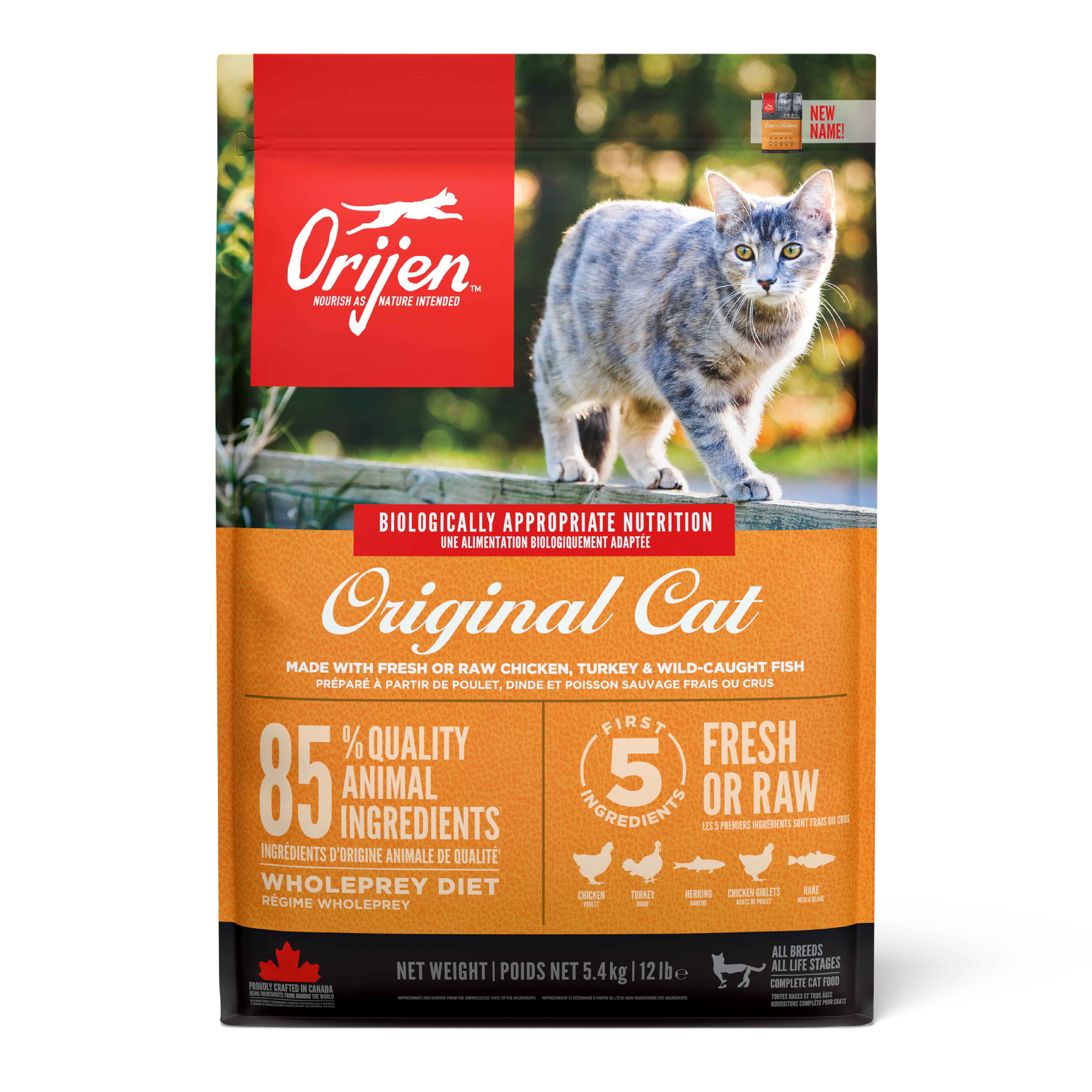 ORIJEN Original 5,4kg - Yavru ve Yetişkin Kedi Maması - Tüm ırk ve yaşam evreleri için