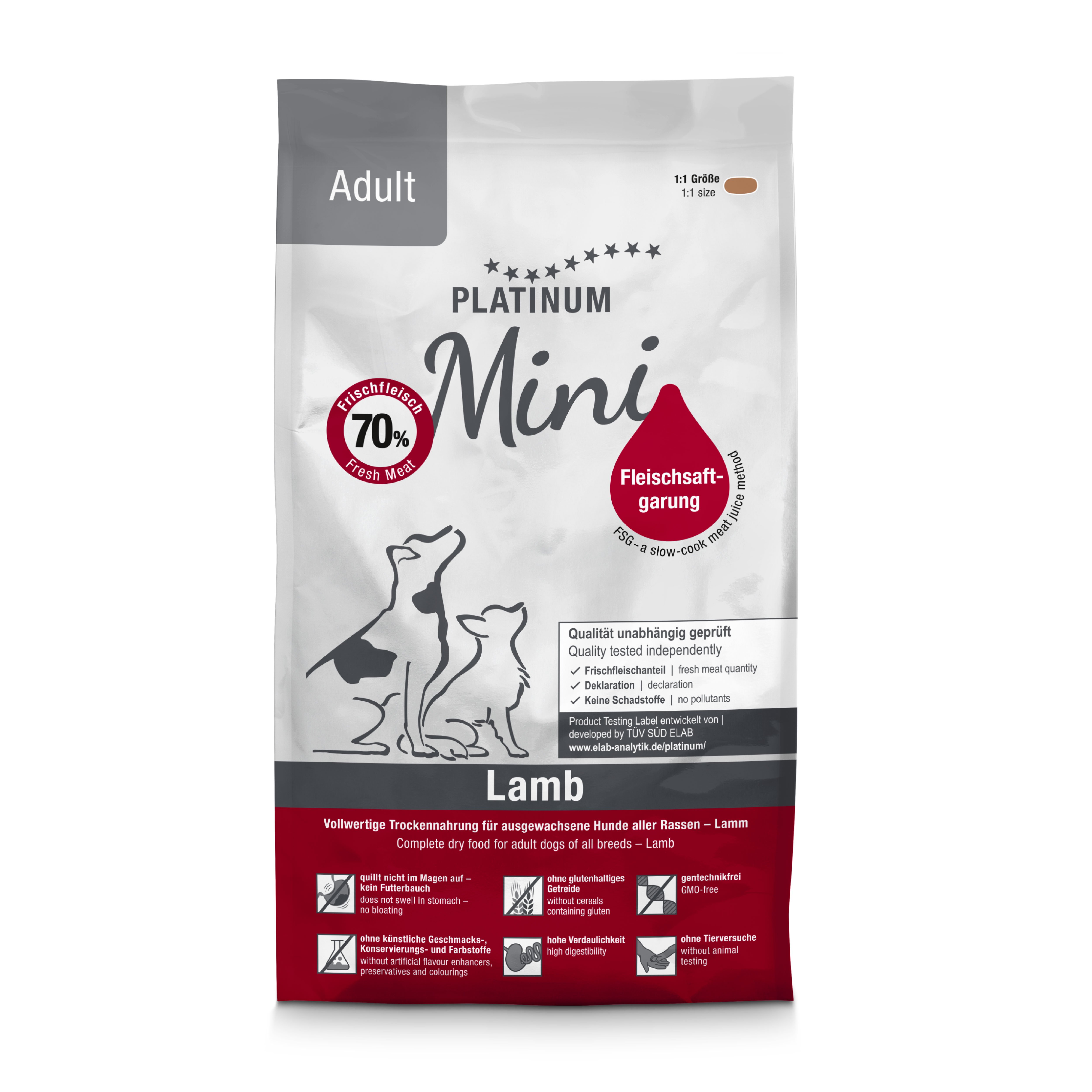 Platinum  Mini Kuzulu Yetişkin Köpek Maması 900gr