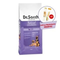 Dr. Sacchi Puppy Large Lamb Büyük Irk Yavru Köpek Maması 15kg  + GimCat Multivitamin 20 gr (5 adet) Hediyeli!