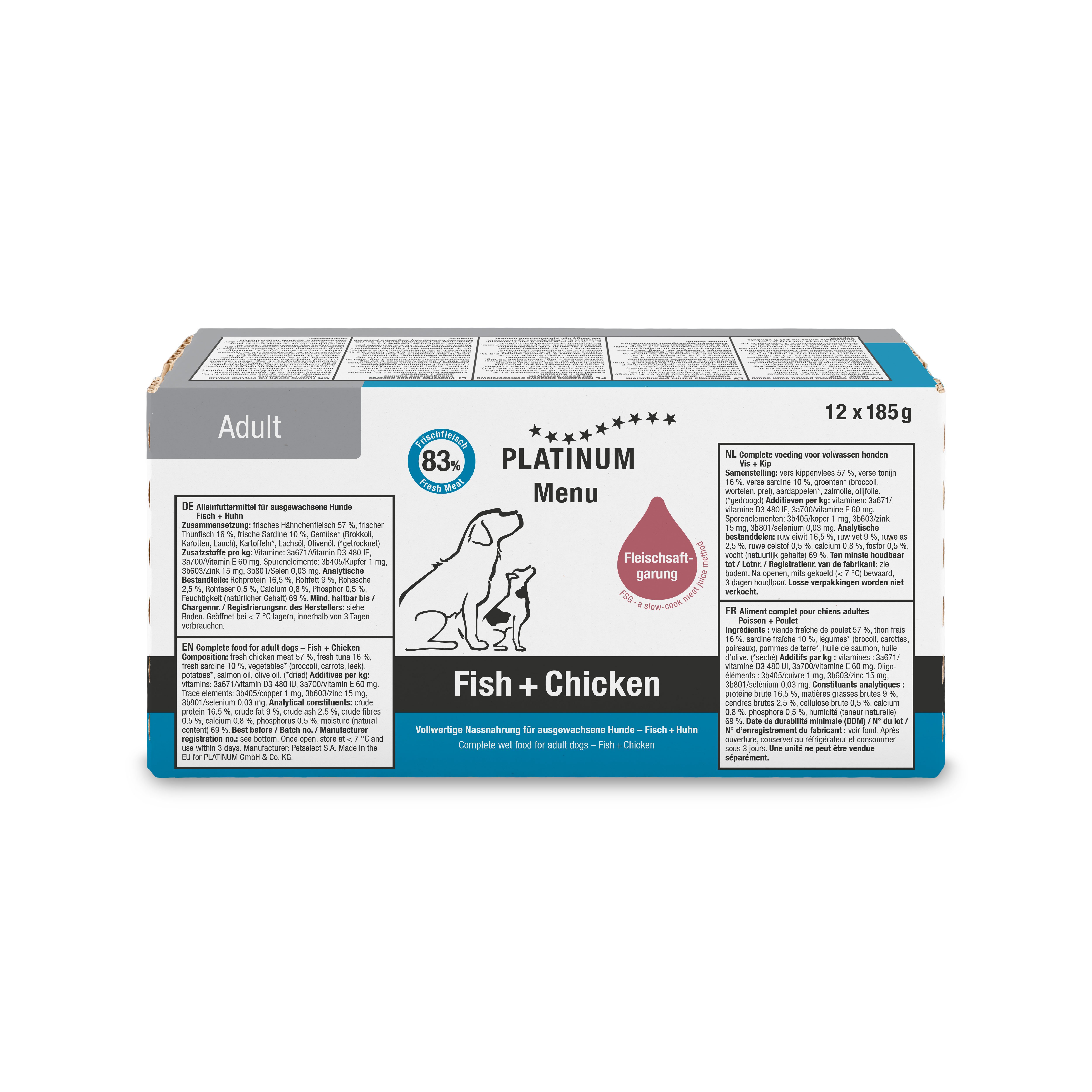 Platinum Balıklı ve Tavuklu Yaş Köpek Maması 185gr