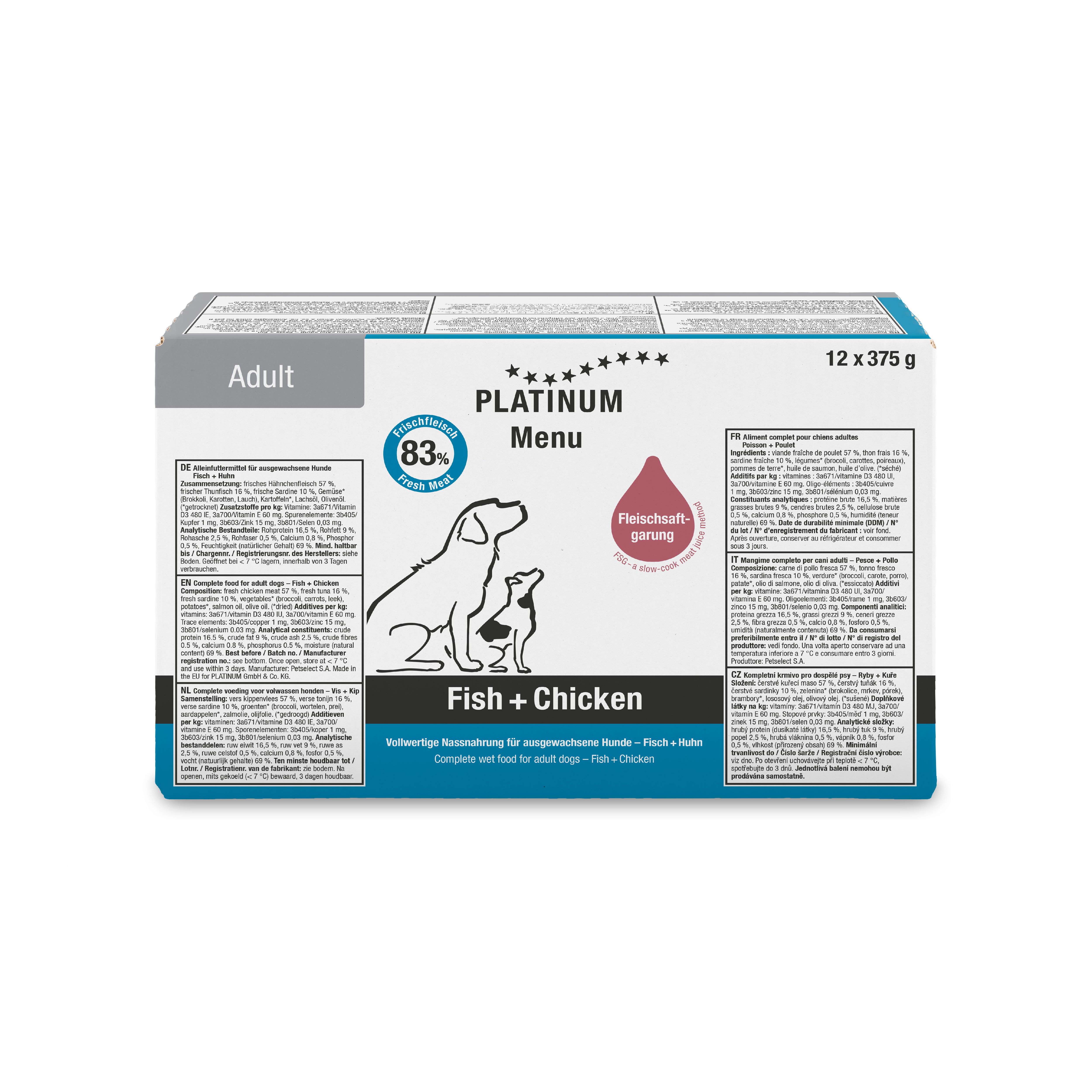 Platinum Balıklı ve Tavuklu Yaş Köpek Maması 375gr