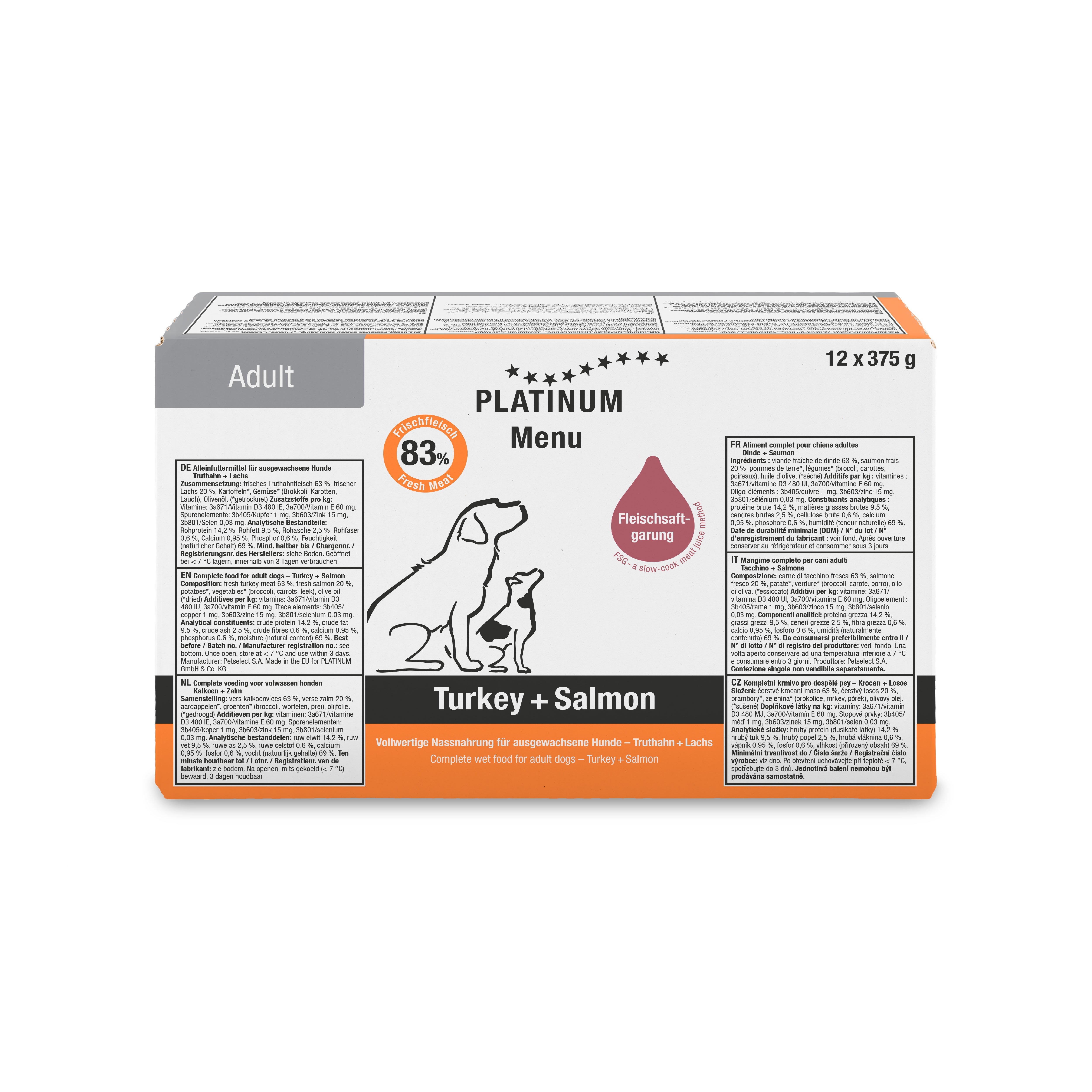 Platinum Hindili ve Somonlu Yaş Köpek Maması 375gr