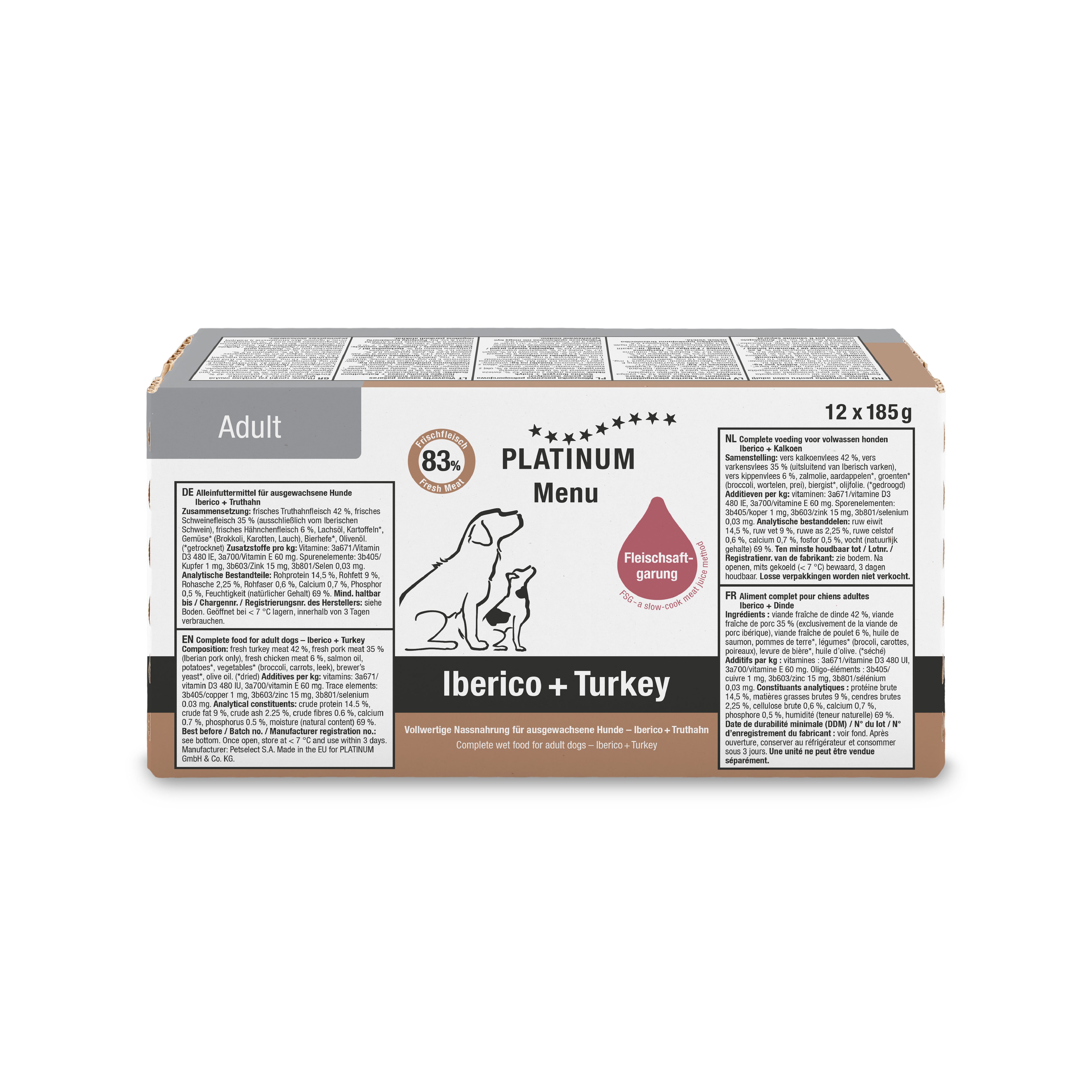 Platinum Iberico ve Hindili Yaş Köpek Maması 185gr