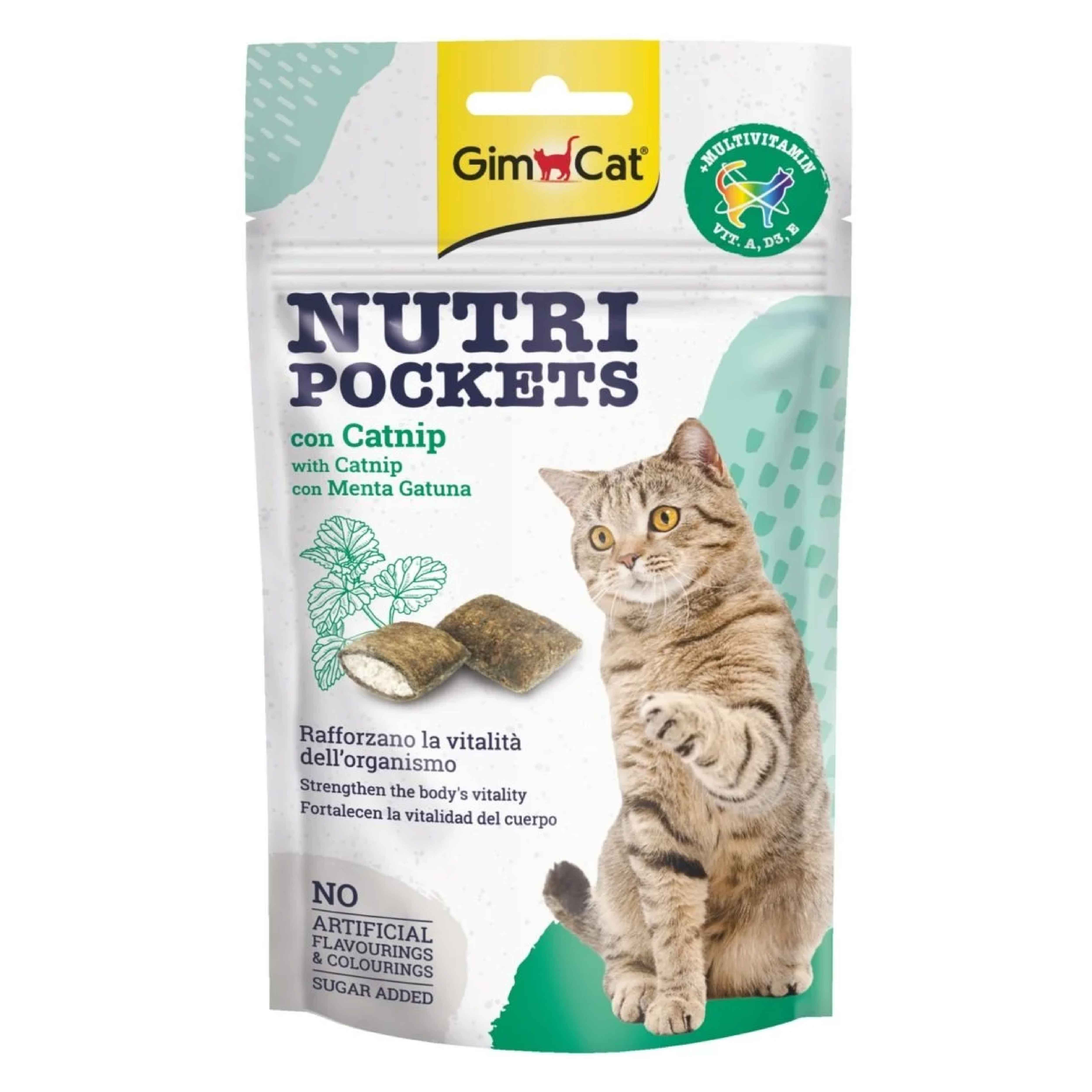 GimCat Nutripockets Kedi Ödülü Kedi Otu&Multivitamin 60Gr