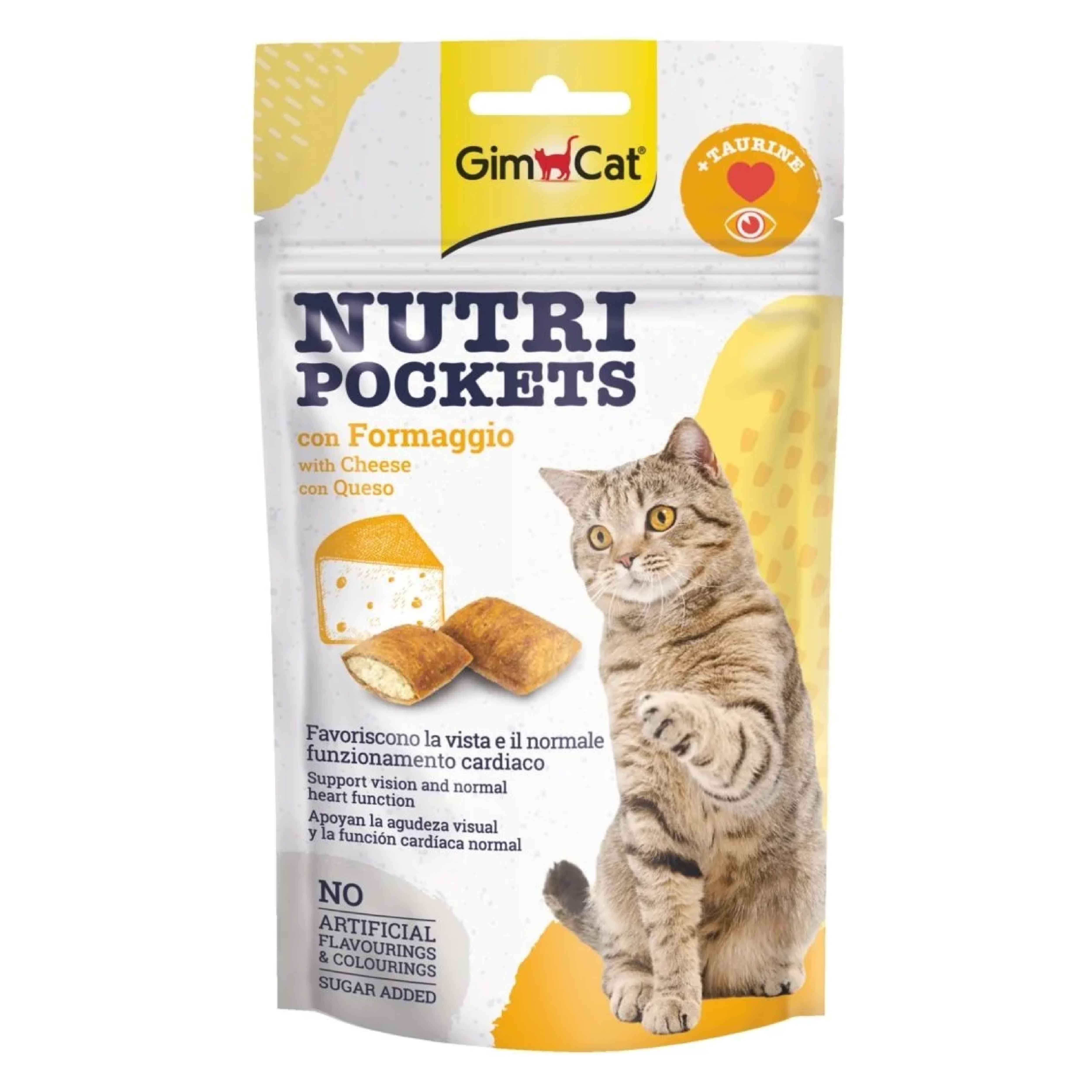 GimCat Nutripockets Kedi Ödülü Peynir Taurin 60Gr