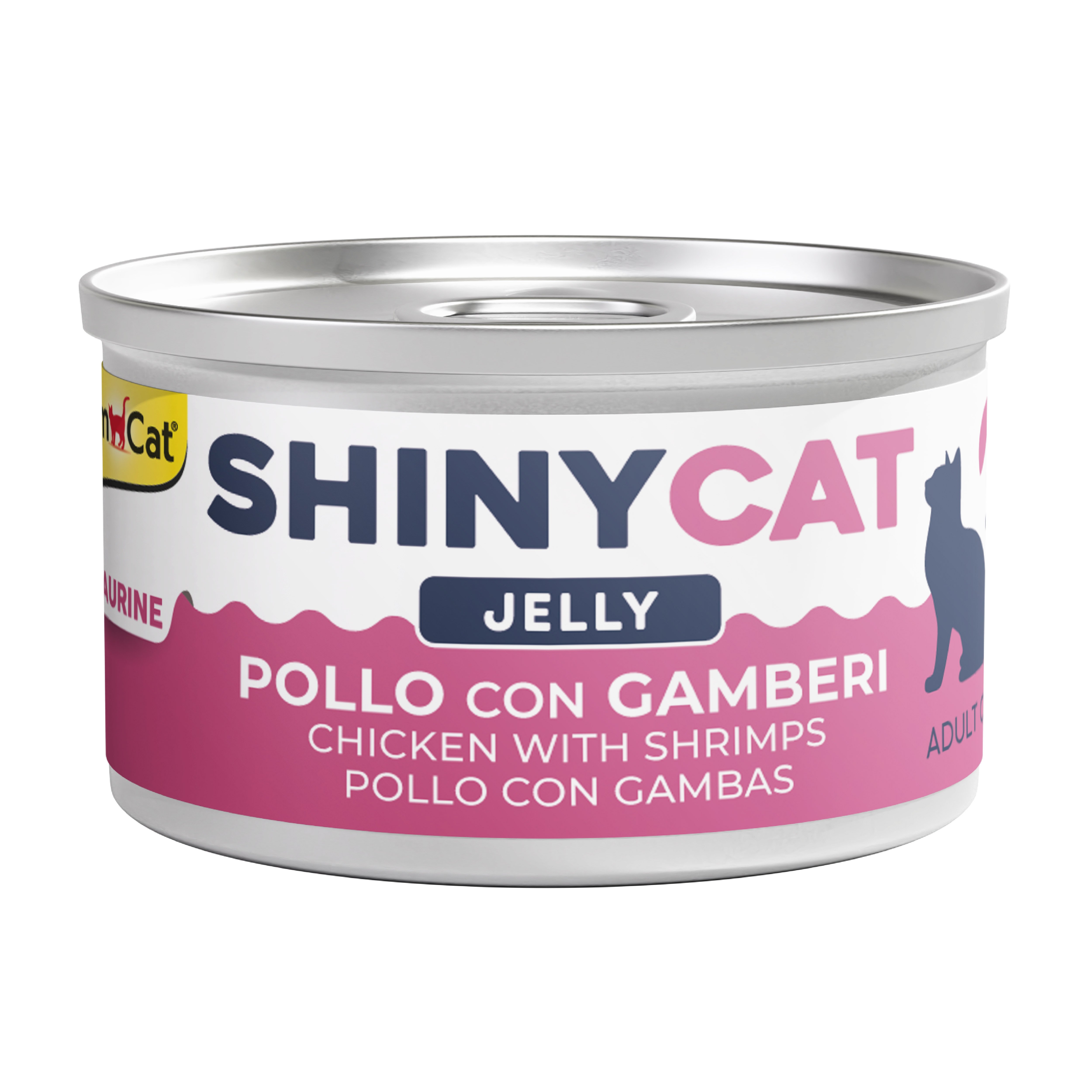 Gimcat Konserve Kedi Maması Shinycat Jelly (Jöle içinde) Chicken with Shrimps 70 gr - Karidesli Tavuk