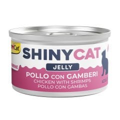 Gimcat Konserve Kedi Maması Shinycat Jelly (Jöle içinde) Chicken with Shrimps 70 gr - Karidesli Tavuk