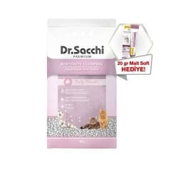 Dr.Sacchi Bebek Pudrası Kokulu Bentonit Kedi Kumu 10 Lt + GimCat Malt Soft Extra 20 gr