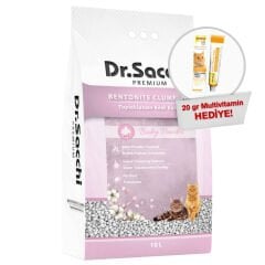 Dr.Sacchi Bebek Pudrası Kokulu Bentonit Kedi Kumu 10 Lt + GimCat Multivitamin 20 gr Hediyeli!