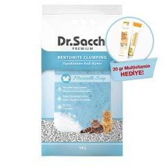 Dr.Sacchi Marsilya Sabunu Kokulu Bentonit Kedi Kumu 10 Lt + Multivitamin 20gr Hediye!