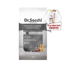 Dr.Sacchi Aktif Karbonlu Bentonit Kedi Kumu 10 Lt + GimCat Malt Soft Extra 20 gr Hediye!