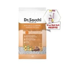 Dr.Sacchi Bodrum Mandalinası Kokulu Bentonit Kedi Kumu 10 Lt + GimCat Malt Soft Extra 20 gr Hediye!
