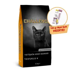Challenge Tavuk Etli Yetişkin Kedi Maması 15 Kg+ GimCat Malt Soft Extra 100 gr Hediyeli!