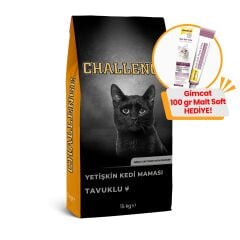 Challenge Tavuk Etli Yetişkin Kedi Maması 15 Kg  + GimCat Malt Soft Extra 100 gr Hediye!
