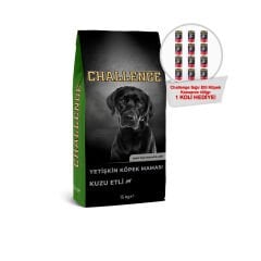 Challenge Kuzulu Yetişkin Köpek Maması 15 Kg + Challenge Pate Sığır Etli Yetişkin Köpek Konservesi 400 gr x 12 (1 koli) hediyeli!