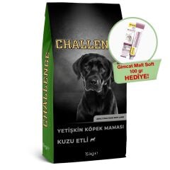 Challenge Kuzulu Yetişkin Köpek Maması 15 Kg + GimCat Malt Soft Extra 100 gr Hediyeli!