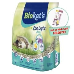 Biokat's Eco Light Fresh Spring Blossom Pelet Kedi Kumu 5lt (Ötv Dahil)+GimCat Malt Soft Extra 100 gr Hediye!