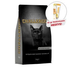 Challenge Tavuklu Yetişkin Kedi Maması 1 Kg+GimCat Multivitamin 20 gr Hediyeli!