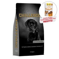Challenge Tavuklu  Yetişkin Köpek Maması 1,5 Kg+Gimdog Charlies Burgers Tavuklu Köpek Ödülü 70Gr Hediyeli!