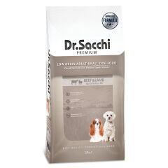 Dr.Sacchi  Düşük Tahıllı Sığır Etli ve Kuzu Etli Mini Irk Yetişkin Köpek Maması 12Kg